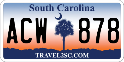 SC license plate ACW878
