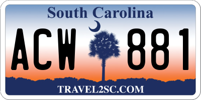 SC license plate ACW881