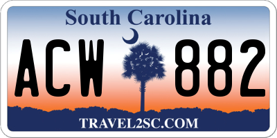 SC license plate ACW882