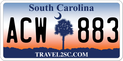 SC license plate ACW883