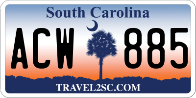 SC license plate ACW885