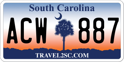 SC license plate ACW887