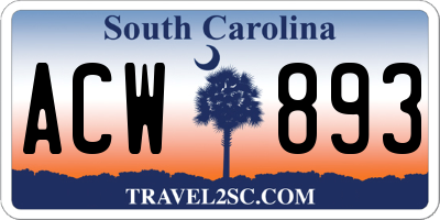 SC license plate ACW893