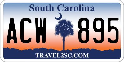 SC license plate ACW895