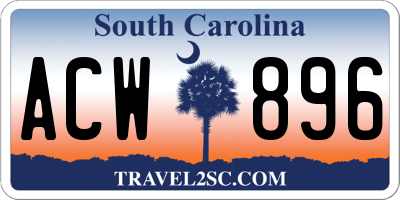 SC license plate ACW896