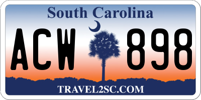 SC license plate ACW898