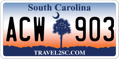 SC license plate ACW903