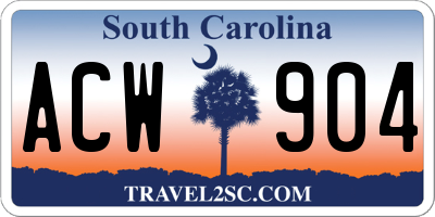 SC license plate ACW904