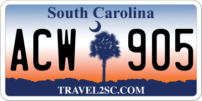 SC license plate ACW905