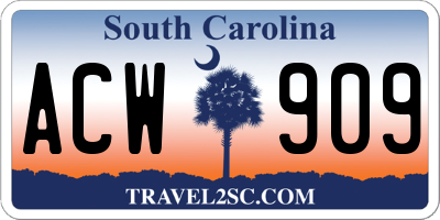 SC license plate ACW909
