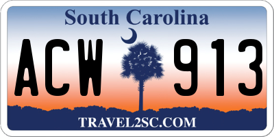 SC license plate ACW913