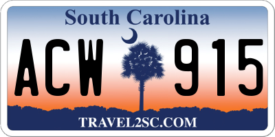 SC license plate ACW915