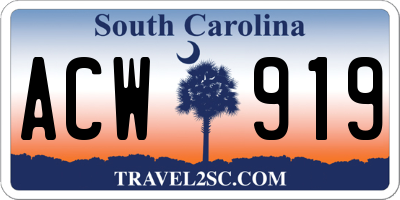 SC license plate ACW919