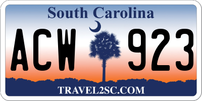 SC license plate ACW923