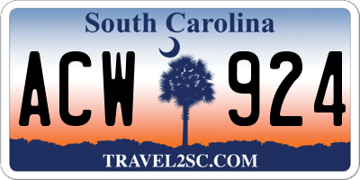 SC license plate ACW924