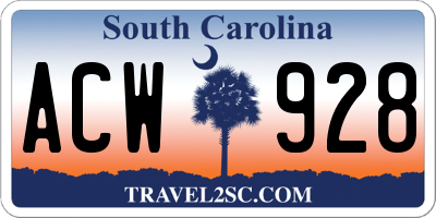 SC license plate ACW928