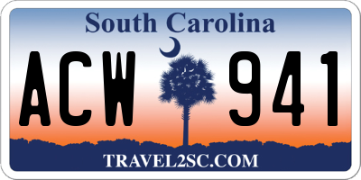 SC license plate ACW941