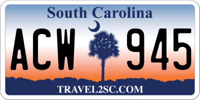 SC license plate ACW945