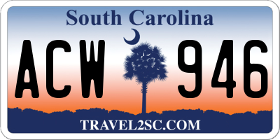 SC license plate ACW946