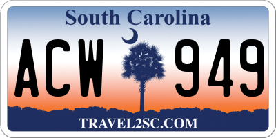 SC license plate ACW949