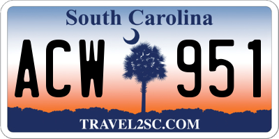 SC license plate ACW951