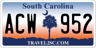 SC license plate ACW952
