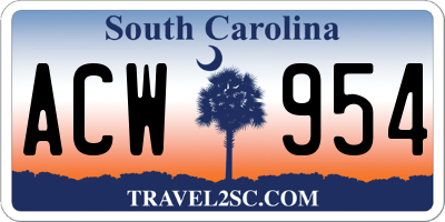 SC license plate ACW954