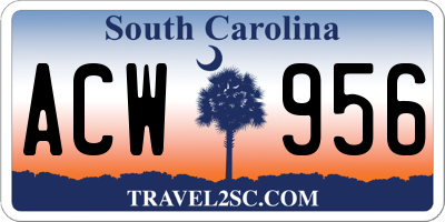 SC license plate ACW956