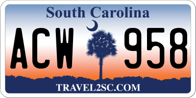 SC license plate ACW958