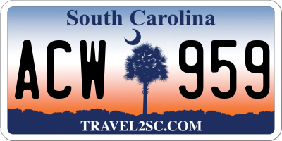 SC license plate ACW959