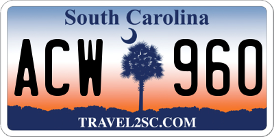 SC license plate ACW960