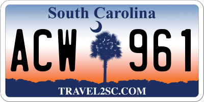 SC license plate ACW961