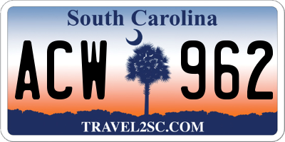 SC license plate ACW962