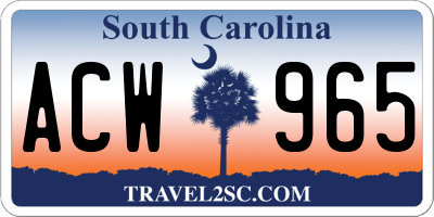 SC license plate ACW965