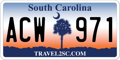 SC license plate ACW971