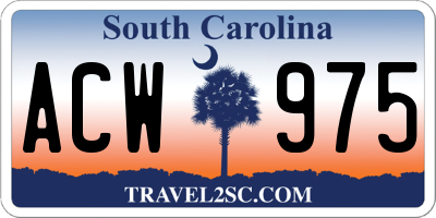 SC license plate ACW975