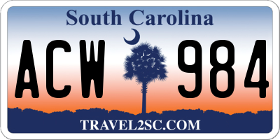 SC license plate ACW984