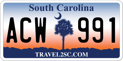 SC license plate ACW991