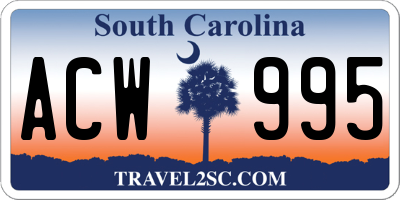 SC license plate ACW995