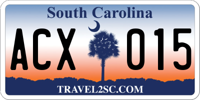 SC license plate ACX015