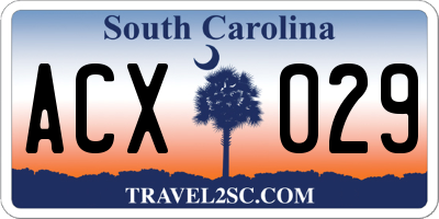 SC license plate ACX029