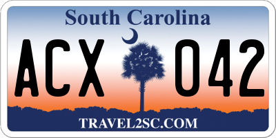 SC license plate ACX042