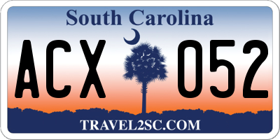 SC license plate ACX052