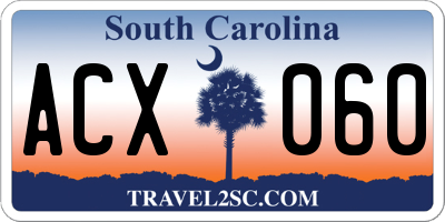 SC license plate ACX060