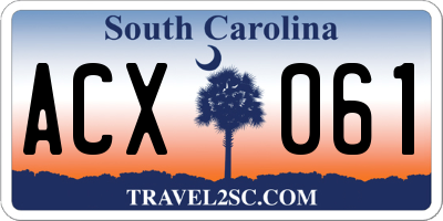 SC license plate ACX061