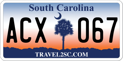 SC license plate ACX067