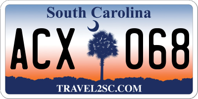 SC license plate ACX068
