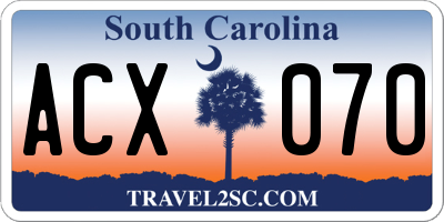 SC license plate ACX070