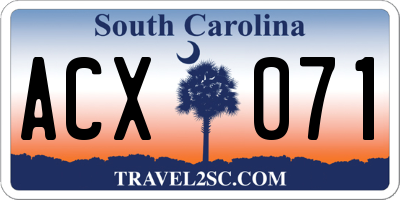 SC license plate ACX071