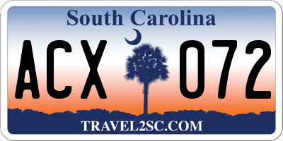 SC license plate ACX072